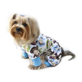 Ultra Soft Plush Minky Monkey Pajamas - L