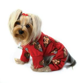 Silly Monkey Fleece Turtleneck Pajamas - Burgundy - XS